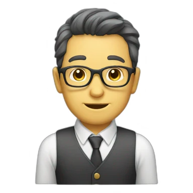 A man with glasses, a railway geek sticker