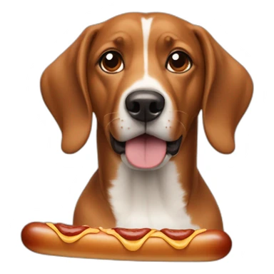Dog with hotdogs  sticker