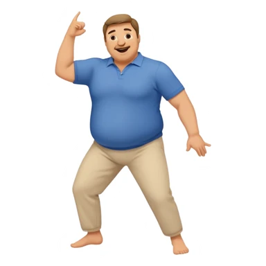 hot dad bod dancing, middle-aged man with slightly overweight body dancing enthusiastically sticker