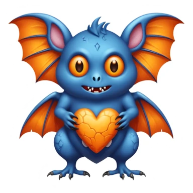 Monstre a corp craquelé fait de lave avec des ailes de chauve-souris et un tête de pierre carbonisé avec une mâchoire carré  sticker