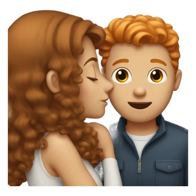 Brown hair girl kissing ginger guy sticker