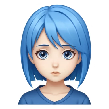 Anime girl with blue hair and big eyes sticker