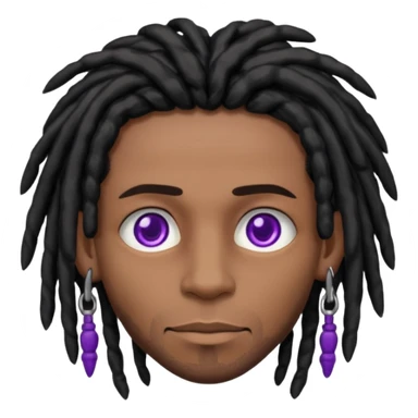 Brown skin male with black dreads and purple eyes  sticker