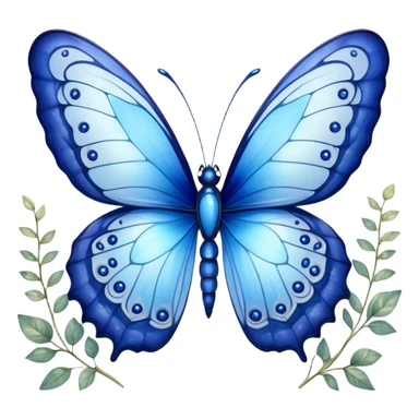 Cinematic Realistic Cute Blue Butterfly Portrait Emoji, Head tilted playfully and inquisitively, featuring beautifully patterned sapphire wings with intricate venation and a charming, petite body with round, sparkling eyes full of gentle curiosity, rendered with lifelike detail and warm natural highlights, high shine, affectionate and spirited, styled with a touch of whimsical garden magic, soft glowing outline, capturing the essence of a mischievous yet lovable blue butterfly that seems ready to flutter playfully into your arms! sticker
