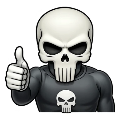Punisher skull thumbs up sticker