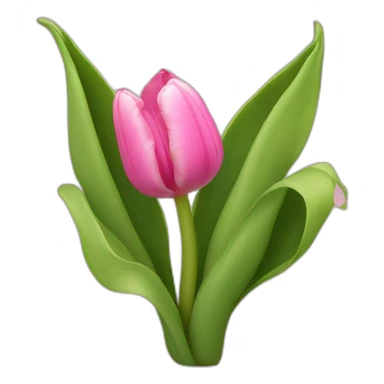 A pink tulip sprout sticker