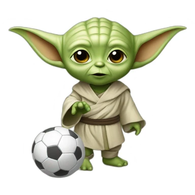 Bébé Yoda qui joue au foot sticker