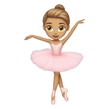 ballerina light brown hair on pointe arabesque pink  sticker