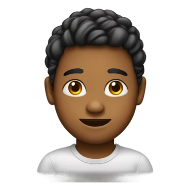 Emoji de un joven indigena, cabelos lisos, com pintura no rosto, olhos negros, lábios vermelhos e roupas indígenas sticker