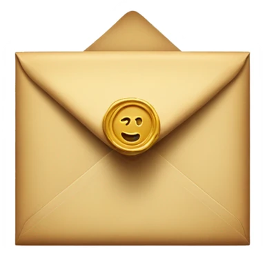 an envelope with a wax seal sticker
