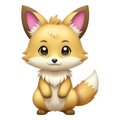 Cute Kawaii Chibi Anthro Fur-Sona Pretty Shiny Color ful Fakemon Full Body sticker