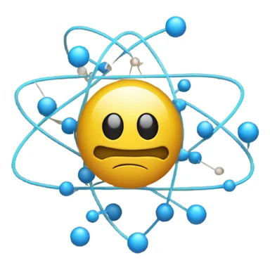an atom with a brain in the center sticker