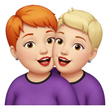 Chubby ugly lesbian kissing tall butch lesbian with huge teeth and short hair sticker