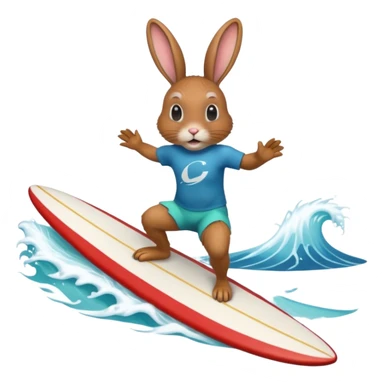 Rabbit riding a surfboard sticker