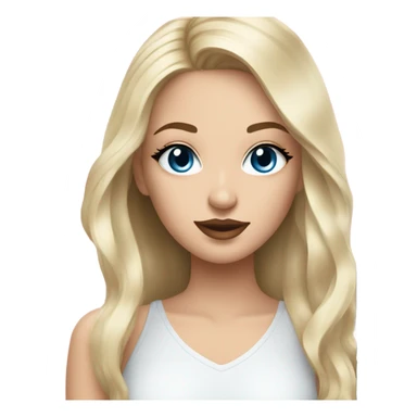 Makeup kit and white brunette girl blue eyes sticker