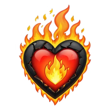 A black love hurt in black fire sticker