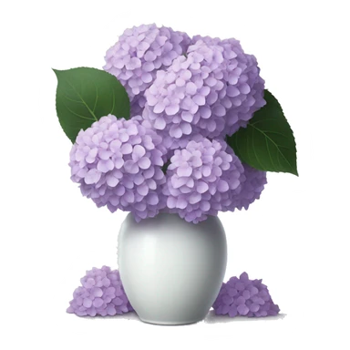 Lilac Hydrangeas in white vase sticker