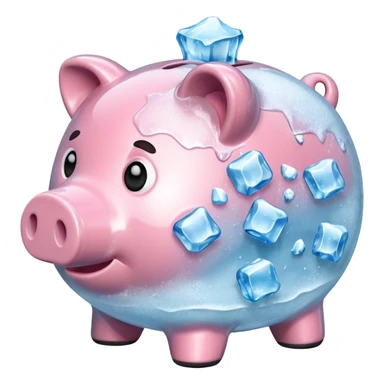  Piggy bank in ice texture sticker