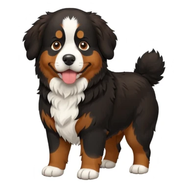 Generate a Bernese Mountain Dog that is just pooping sticker