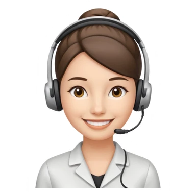 receptionist face with singe bun sticker