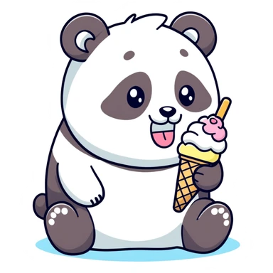 Panda eating ice crea sticker