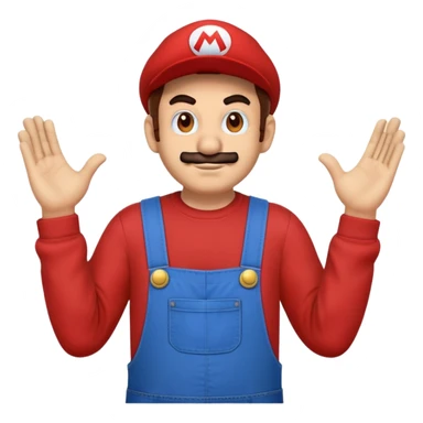 Mario character with red long sleeve shirt and blue overalls sticker