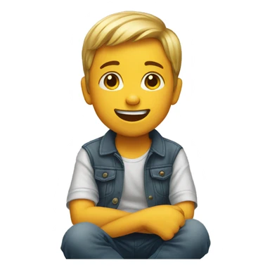 Sitting smiling kid sticker