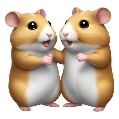 two hamsters giving handshake  sticker