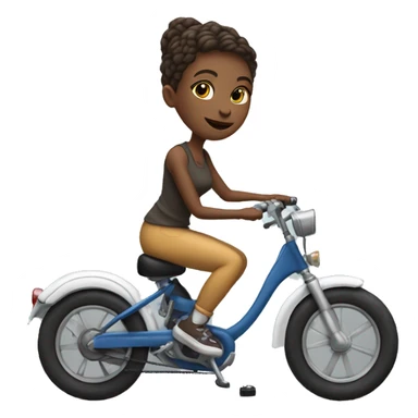 white female actress, plays for children, short, shaved temples, likes to smoke and sing karaoke, has a cat and loves to ride a bike sticker