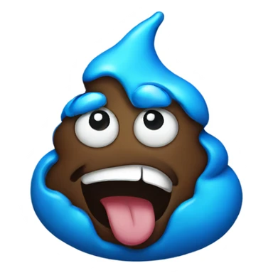 Blue poop sticker