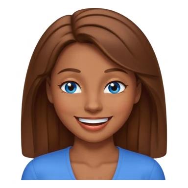 mulher morena de olhos azuis sorrindo e piscando um olho sticker