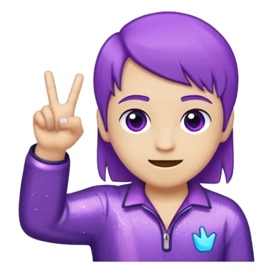 Glitter Purple and Cian hangloose sticker