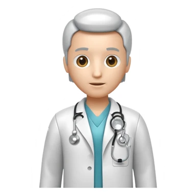 medical robot with a doctor's coat and a stethoscope sticker