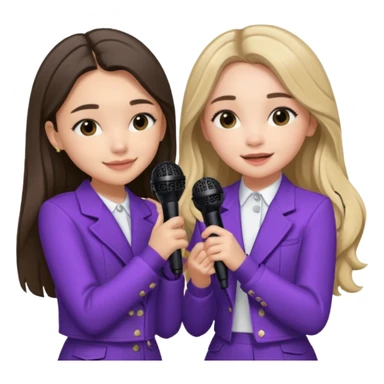 Make Olivia Rodrigo hugging Sabrina carpenter while they are singing into microphones sticker