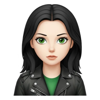 Biker Girl
Black Long Hair
Green Eyes sticker