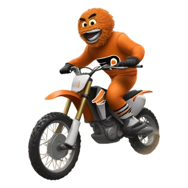 Gritty from the flyers wheeling a dirtbike  sticker
