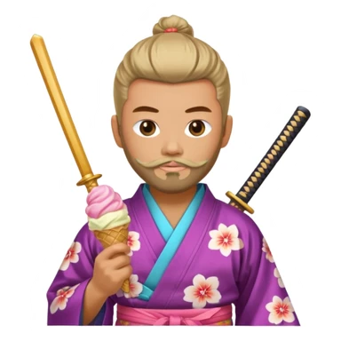 SAMURAI WITH EAT ICE CREAM BEARD GAY sticker