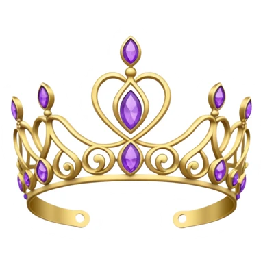 gold headband tiara with purple diamonds sticker