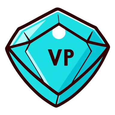 sparkling diamond next to a VIP badge sticker