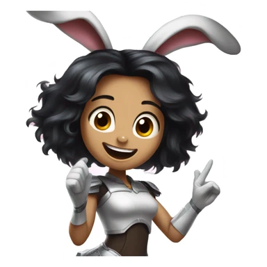 Alita worrior princess as a bunny cheering sticker