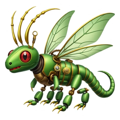 Steampunk-robot-Caterpie-Flygon-Scyther-fusion sticker