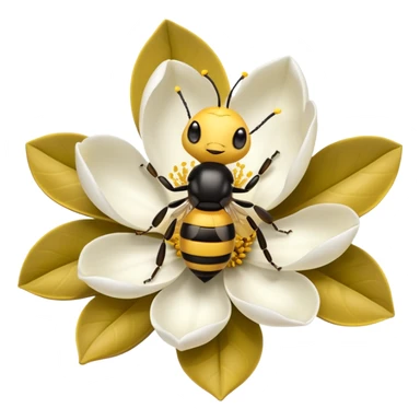 A magnolia with a bee on it sticker