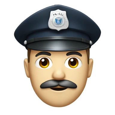 Police man head with mustache sticker