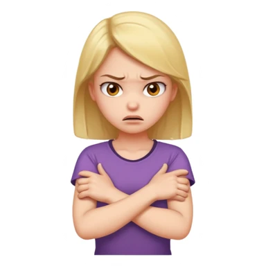  arms crossed holding neck angry girl  sticker