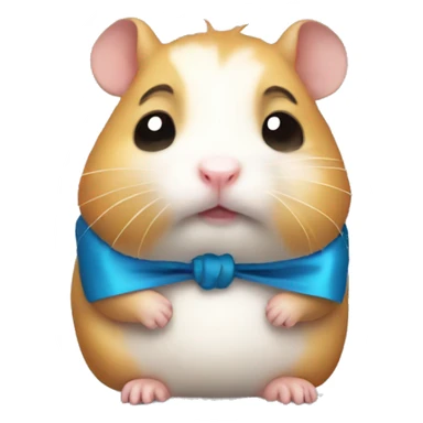 sad hamster with bow sticker