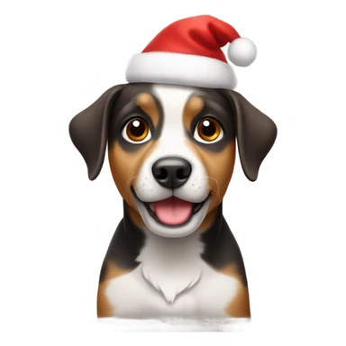Cute Dog Wearing A Christmas Hat sticker