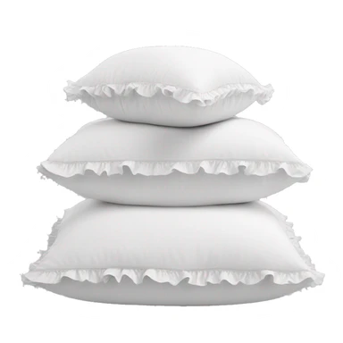 2 white pillows with ruffles sticker