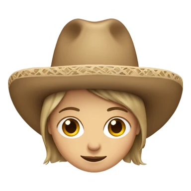 White, Brown hair Women wearing a sombrero  sticker