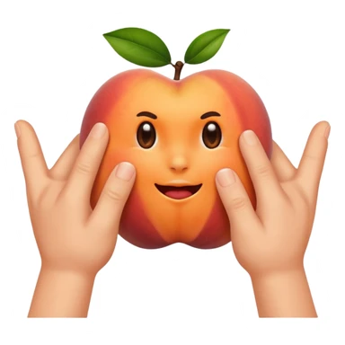 Hands slapping a peach sticker