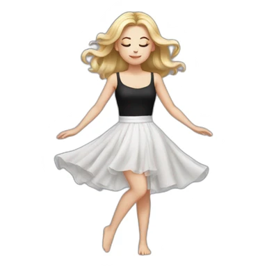 White Girl dress in black dancing with the eyes closed sticker